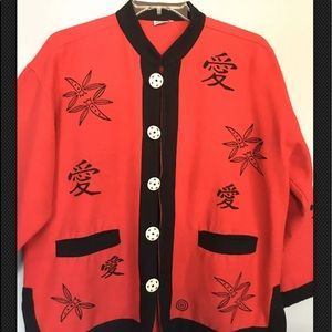 Venus Imports Xl 1x Jacket Coat Red dragonfly